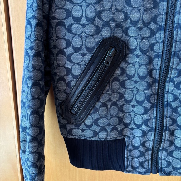 Coach Navy Patterned Bomber Jacket - Picture 4 of 8